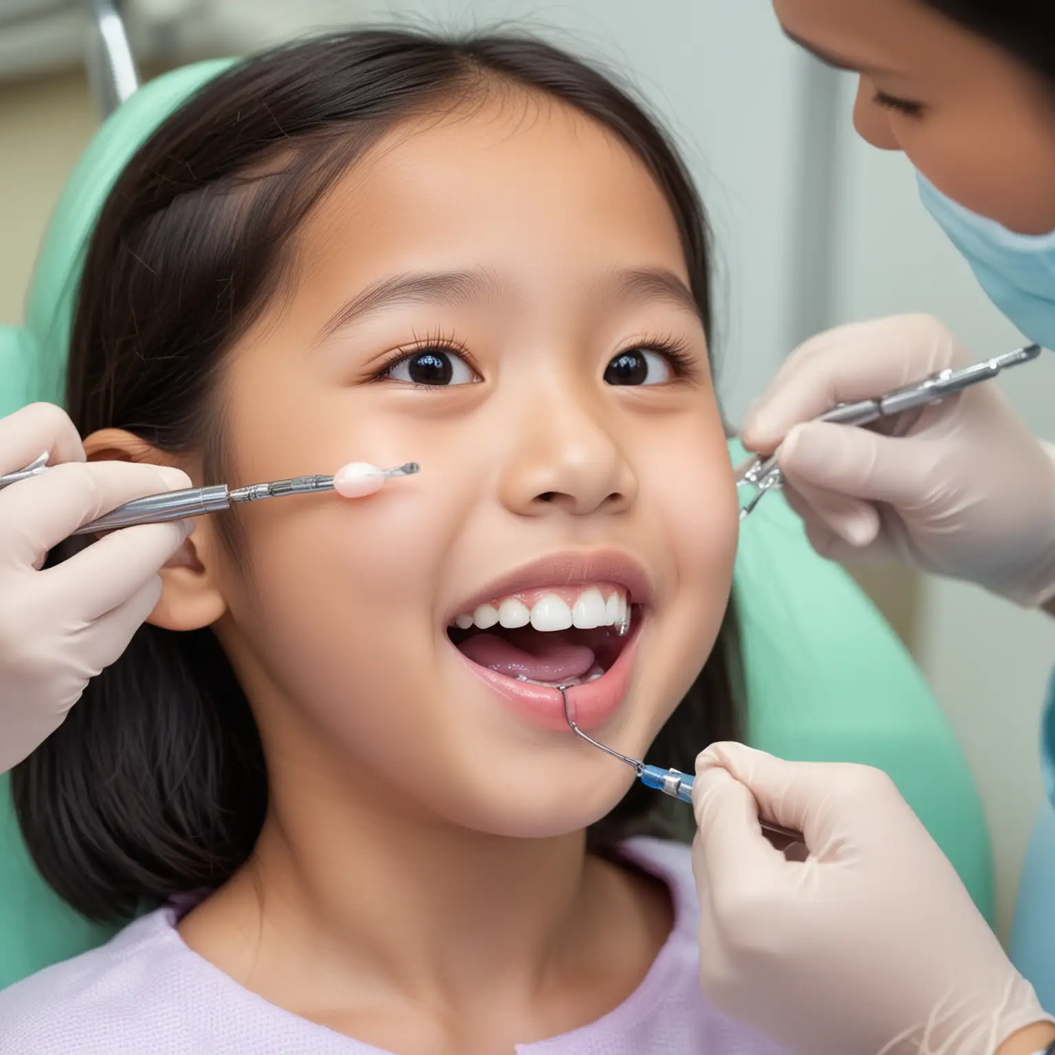 Asian-Little-Girl-Receiving-Dental-Treatment