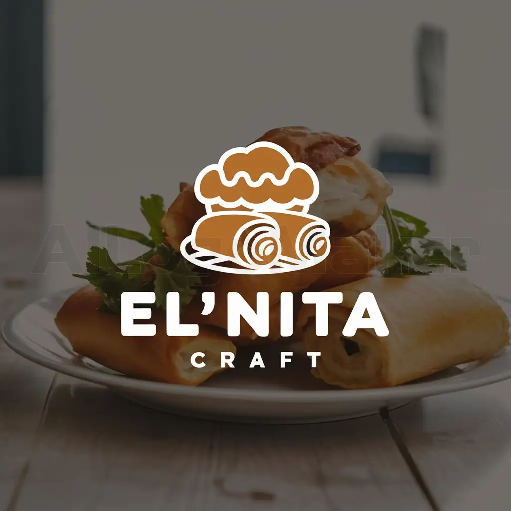 a logo design,with the text "El'nita Craft", main symbol:Nigerian hot puff puff and egg rolls,Moderate,be used in Restaurant industry,clear background