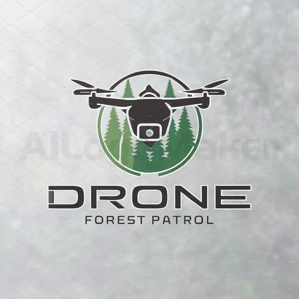 a logo design,with the text "drone", main symbol:forest patrol drone,Moderate,clear background