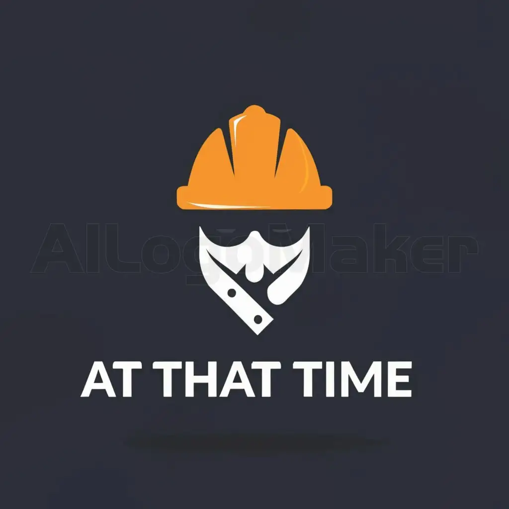 a logo design,with the text "At that time", main symbol:worker,Minimalistic,be used in Construction industry,clear background
