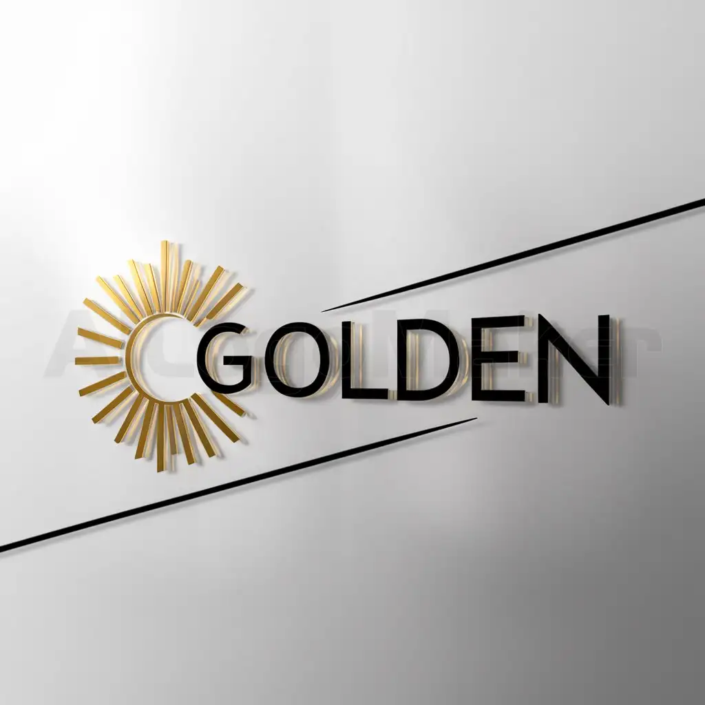 a logo design,with the text "GOLDEN", main symbol:gold,Minimalistic,clear background