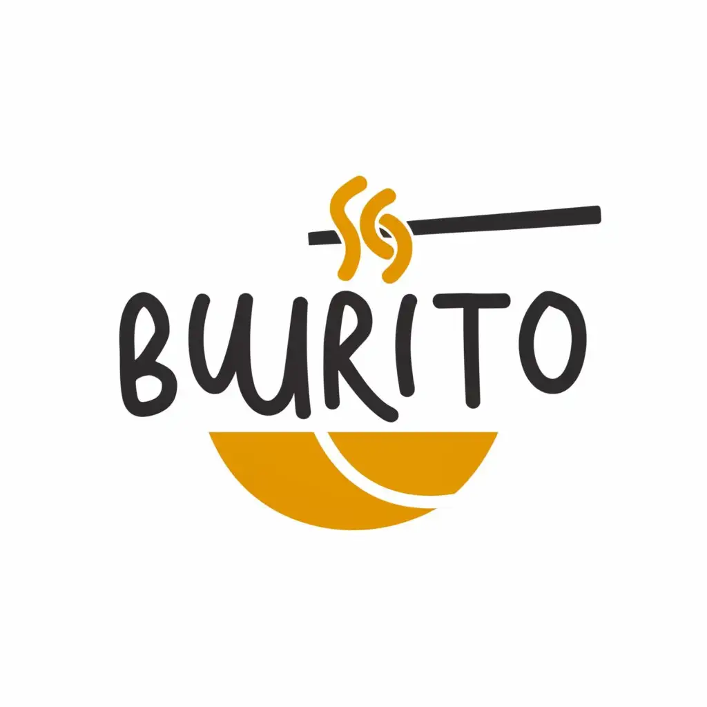 a logo design,with the text "burito", main symbol:noodle soup,Minimalistic,be used in Technology industry,clear background