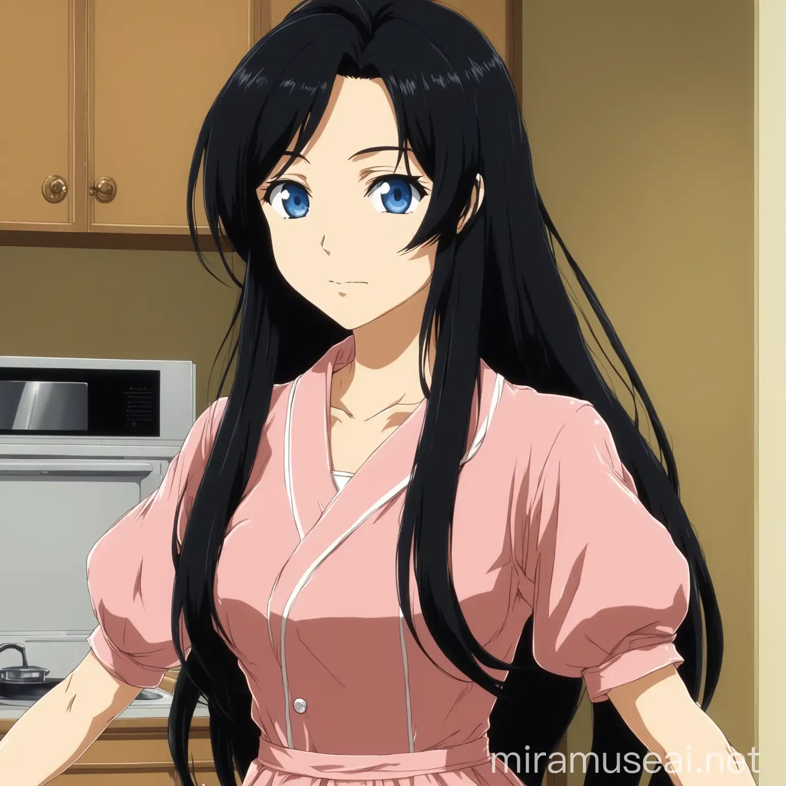 AnimeInspired 30YearOld Housewife with Long Black Hair
