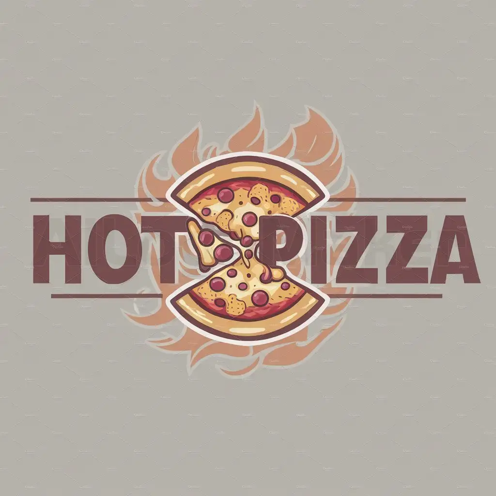 a logo design,with the text "HOT PIZZA", main symbol:PIZZA,Moderate,clear background