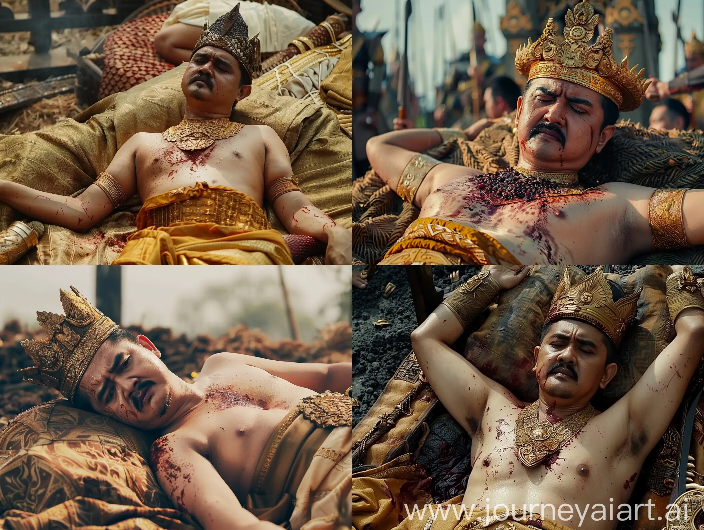 Battlefield-Scene-King-Lingga-Buana-of-the-Indonesian-Pajajaran-Kingdom-Lying-in-Blood