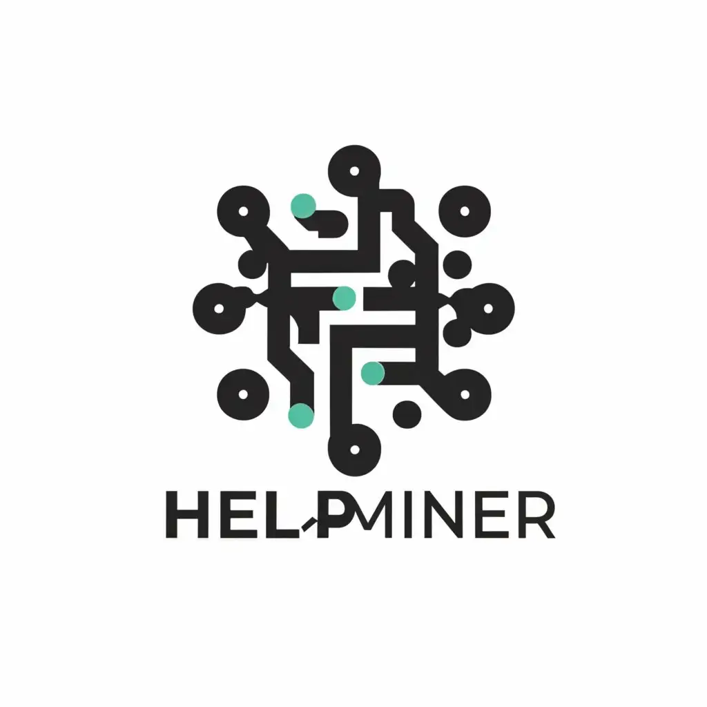 a logo design,with the text "HelpMiner", main symbol:ASIC, chip,Moderate,be used in Technology industry,clear background