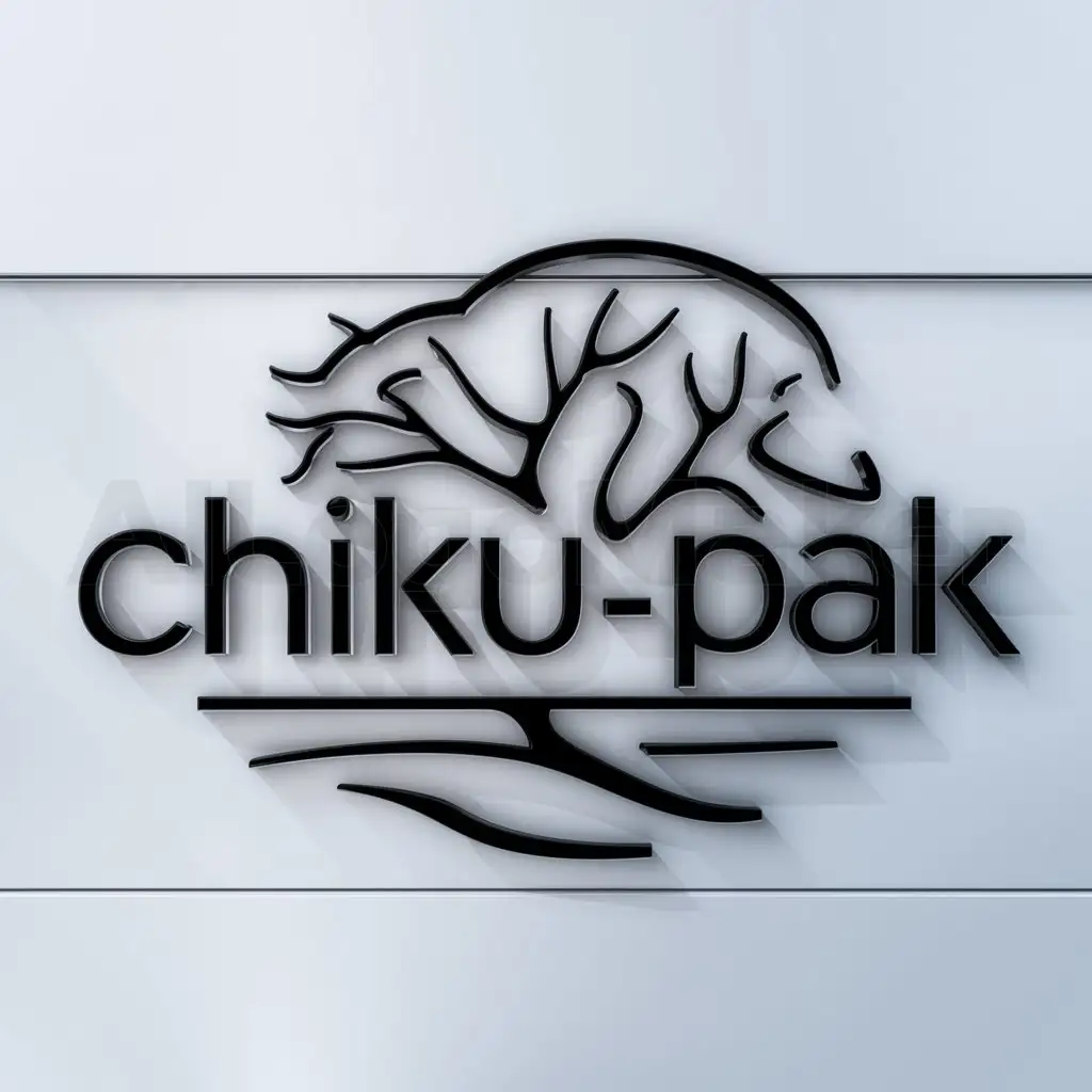 a logo design,with the text "Chiku-pak", main symbol:tree,Minimalistic,clear background
