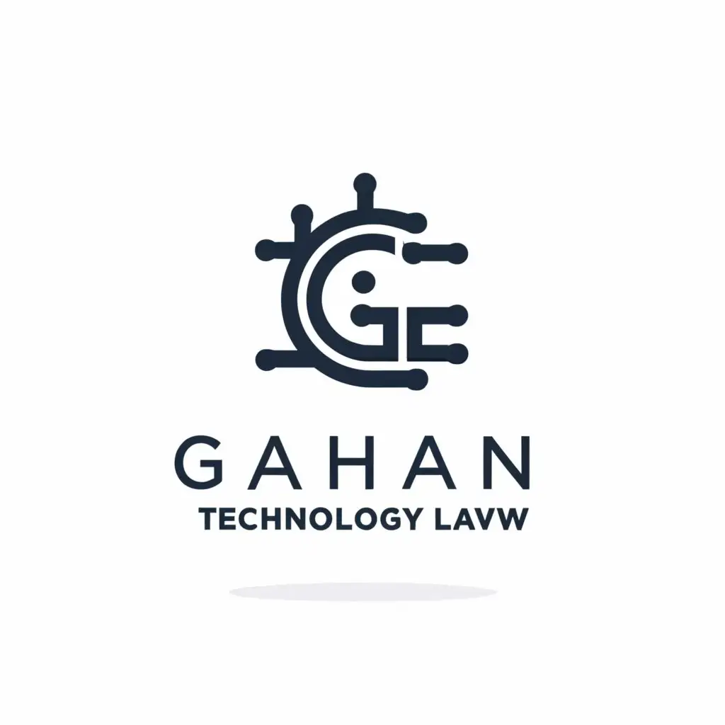 a logo design,with the text "Gahan Technology Law", main symbol:This logo is for a law firm specializing in is technology and IT side of the law and the colors should be Gold, Navy blue, and White,Moderate,clear background