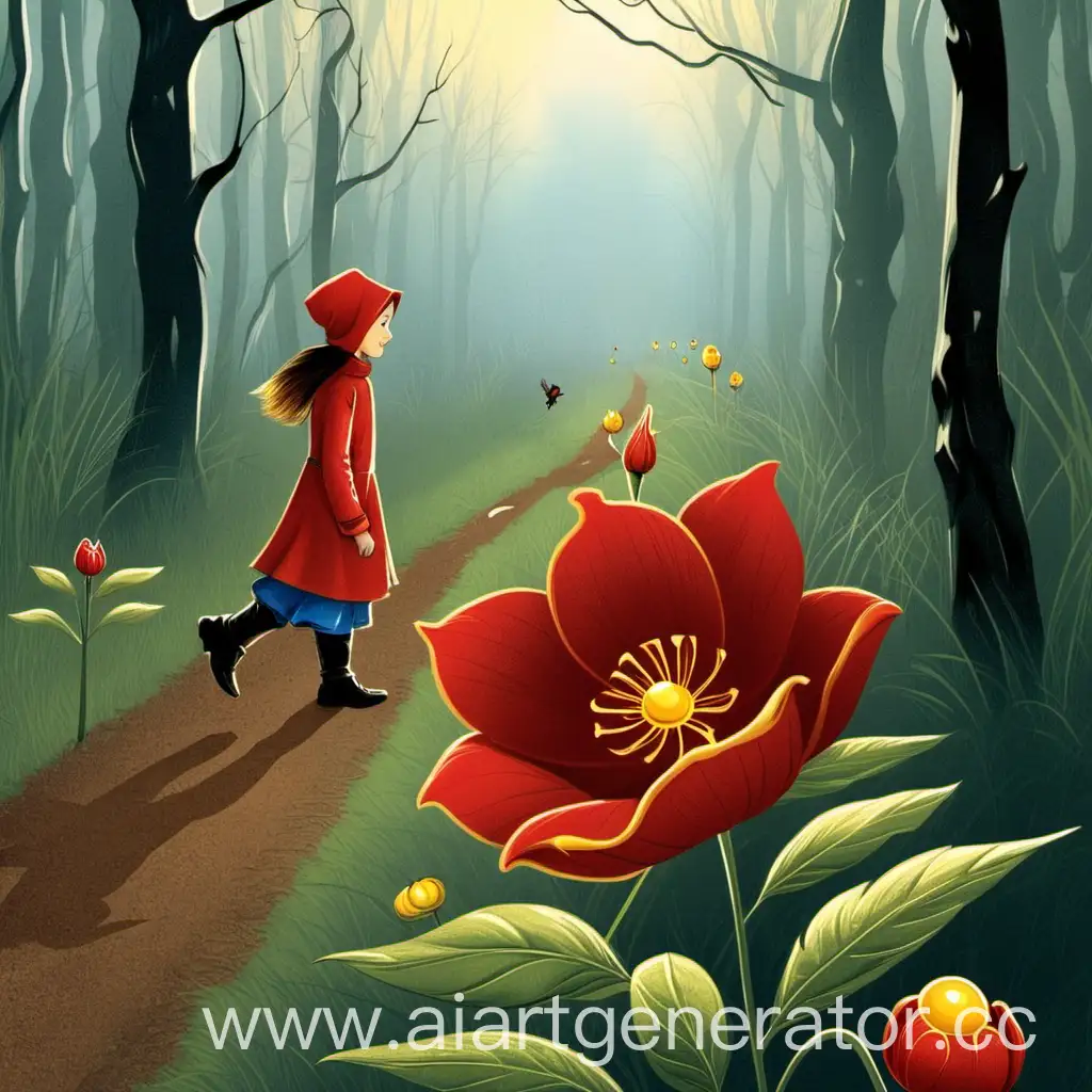 Иллюстрация к обложке книги "Аленький цветочек"