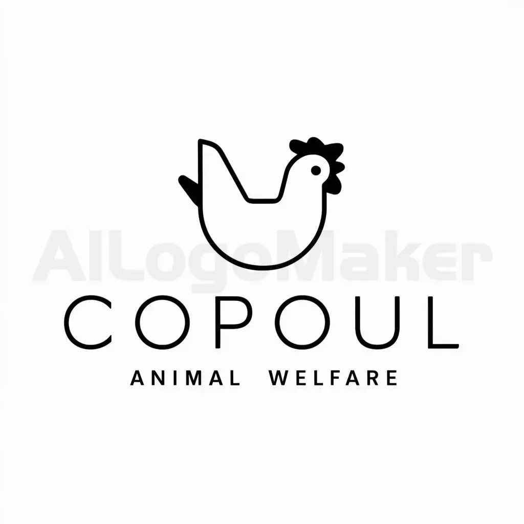 a logo design,with the text "COPOUL", main symbol:ailedepoulet,Minimalistic,be used in animalwelfare industry,clear background