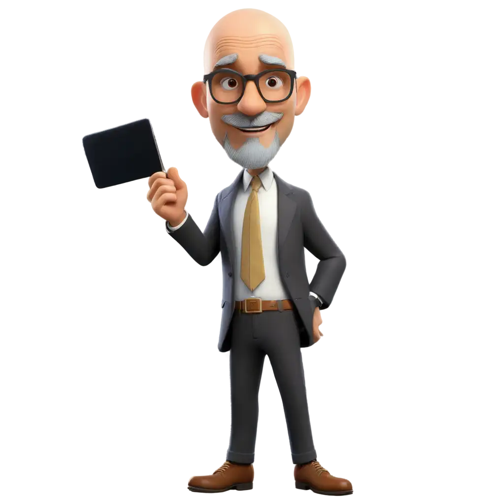 Animated-Bald-Guy-with-White-Mustache-and-Beard-Sunglasses-and-Round-Head-PNG-Image