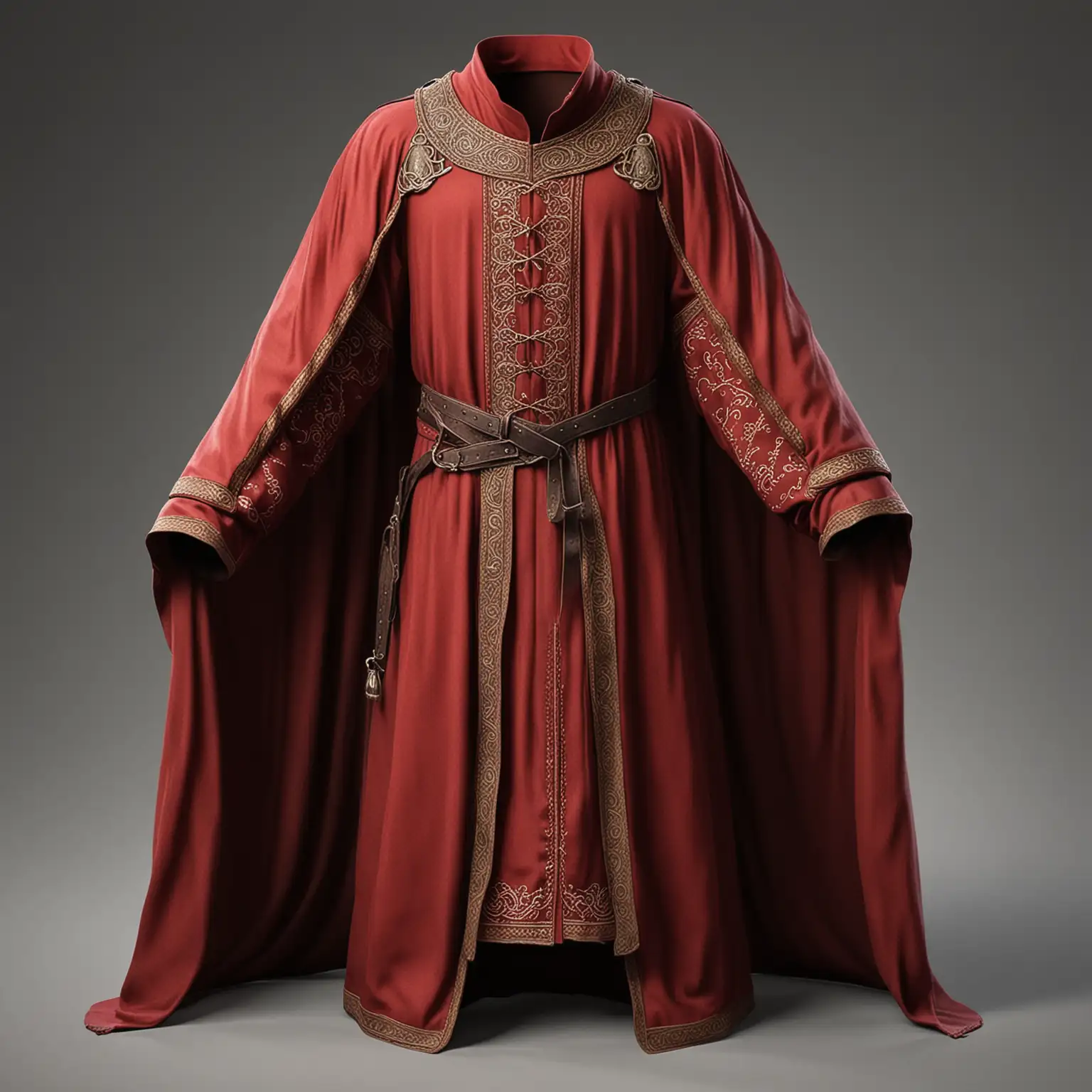 Realistic Red Medieval Magical Robe