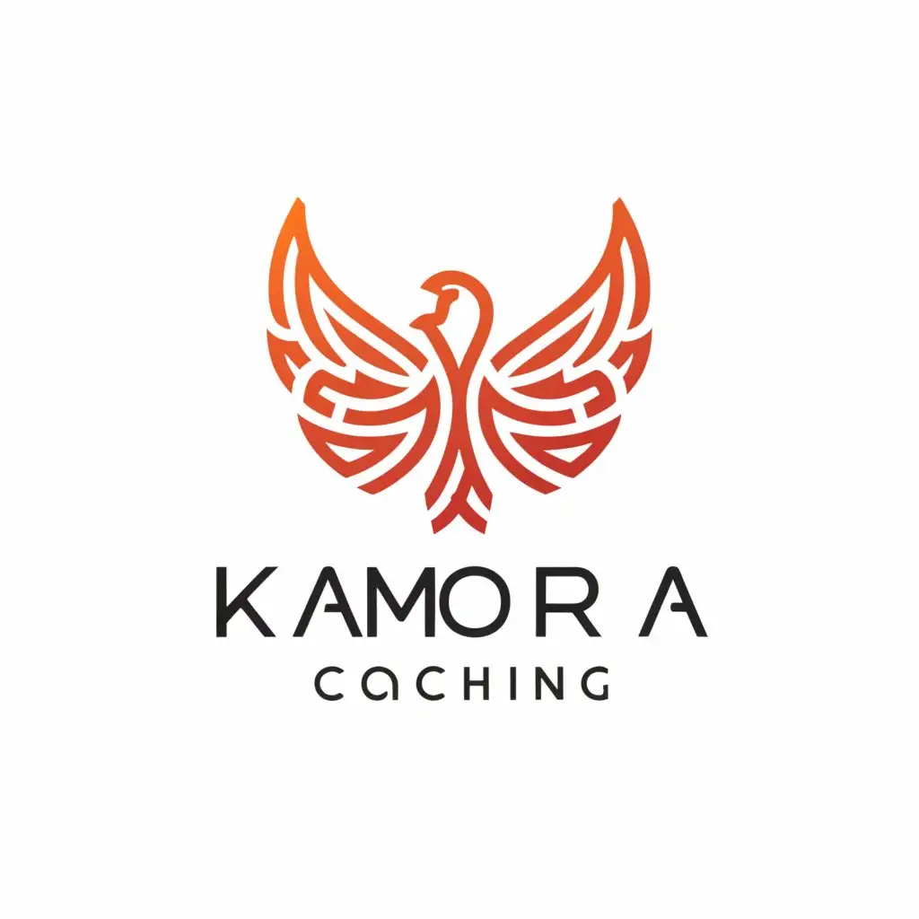 a logo design,with the text "Kamora Coaching", main symbol:simple, lineart phoenix,Minimalistic,be used in Others industry,clear background