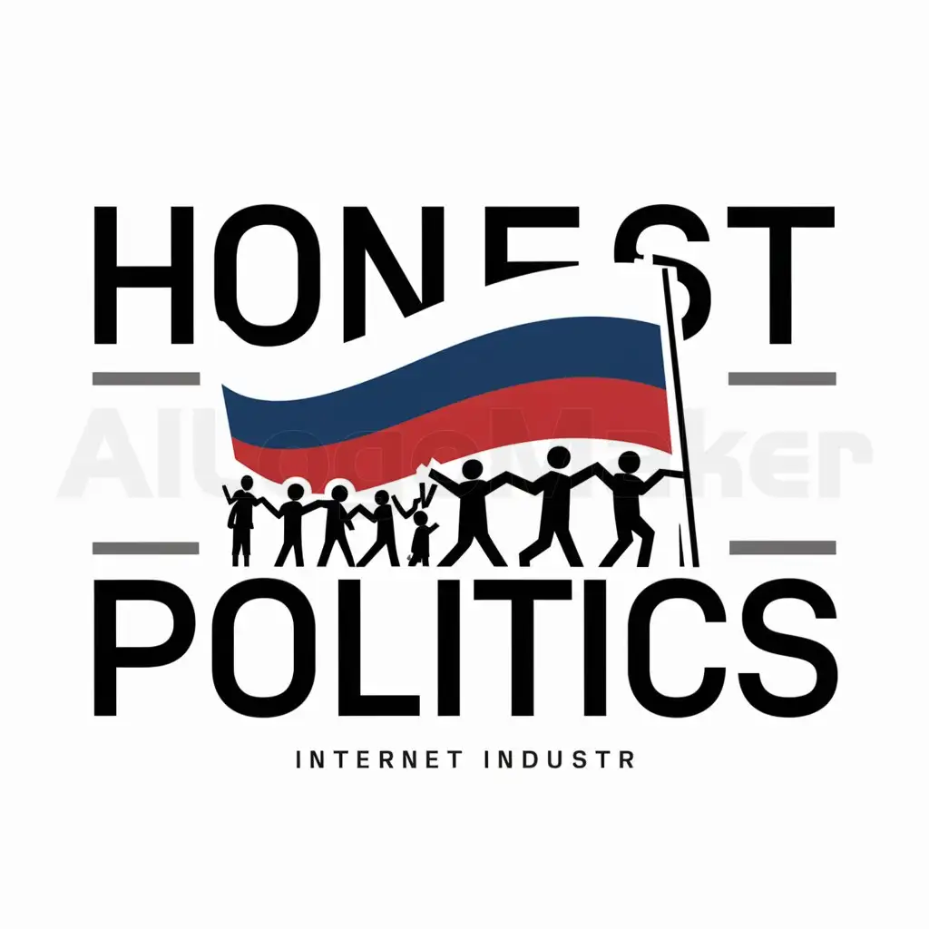 a logo design,with the text "Honest Politics", main symbol:People with flag of Russia,complex,be used in Internet industry,clear background