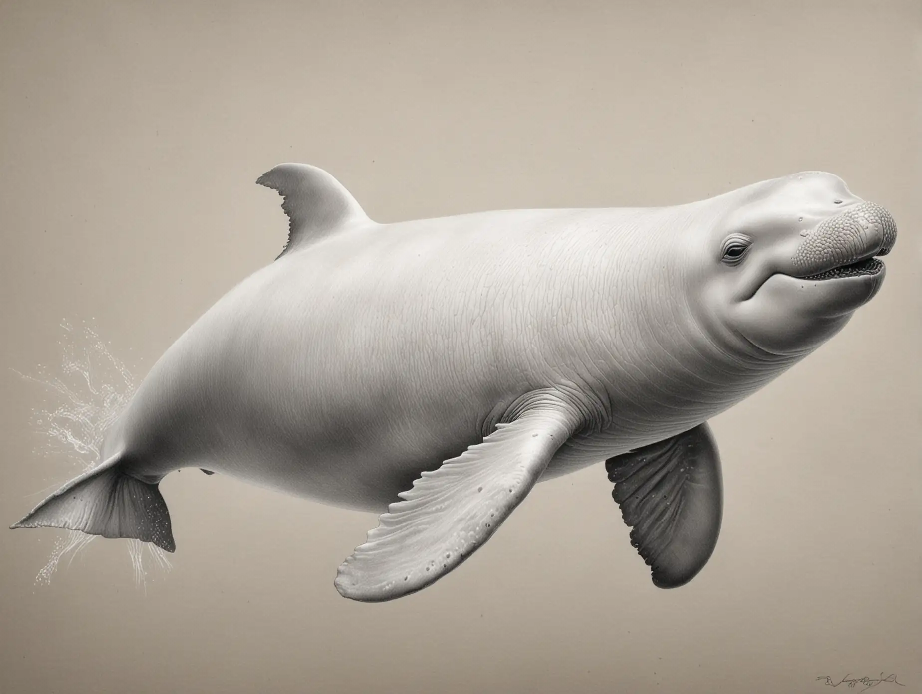 Detailed-Beluga-Drawing-in-Realistic-Graphite-Pencil-Style