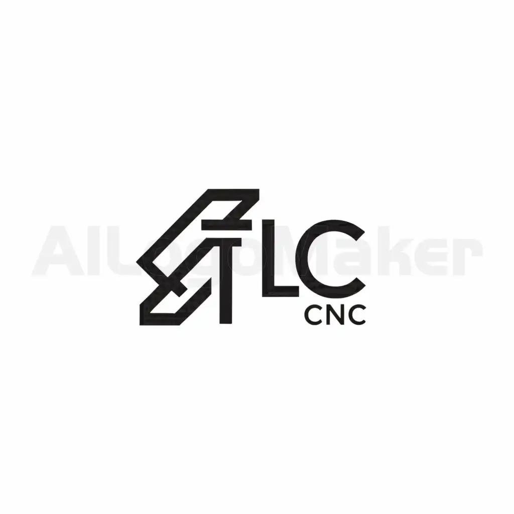 a logo design,with the text "TLC CNC", main symbol:end mill,Minimalistic,clear background