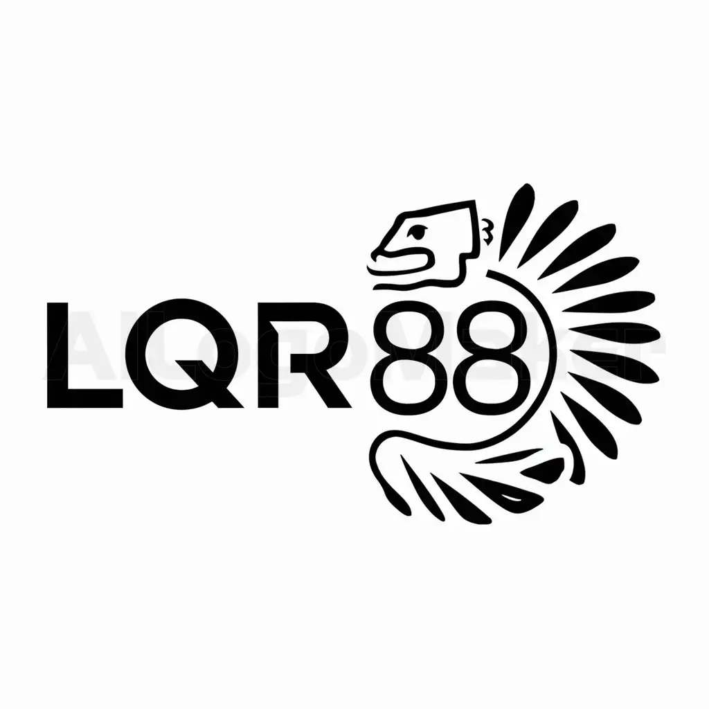 a logo design,with the text "LQR 88", main symbol:QUETZALCOATL,Minimalistic,clear background