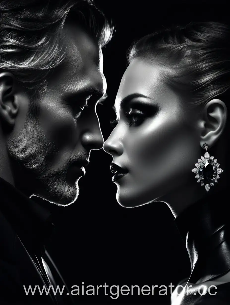 Elegant-Couple-Adorned-in-Dark-Jewelry-Romantic-Moonlit-Encounter
