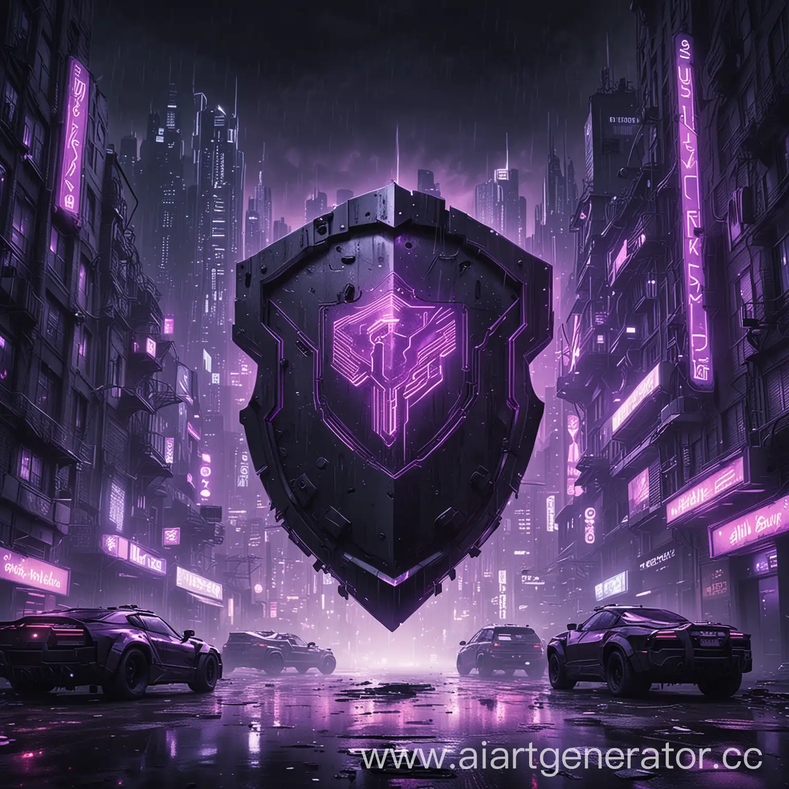Futuristic-Cyberpunk-Cityscape-with-Neonlit-Shield