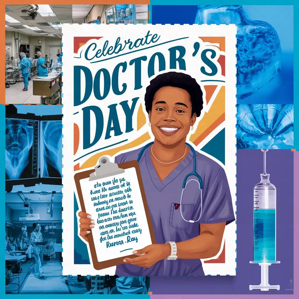 doctor's Day postcard in the official style