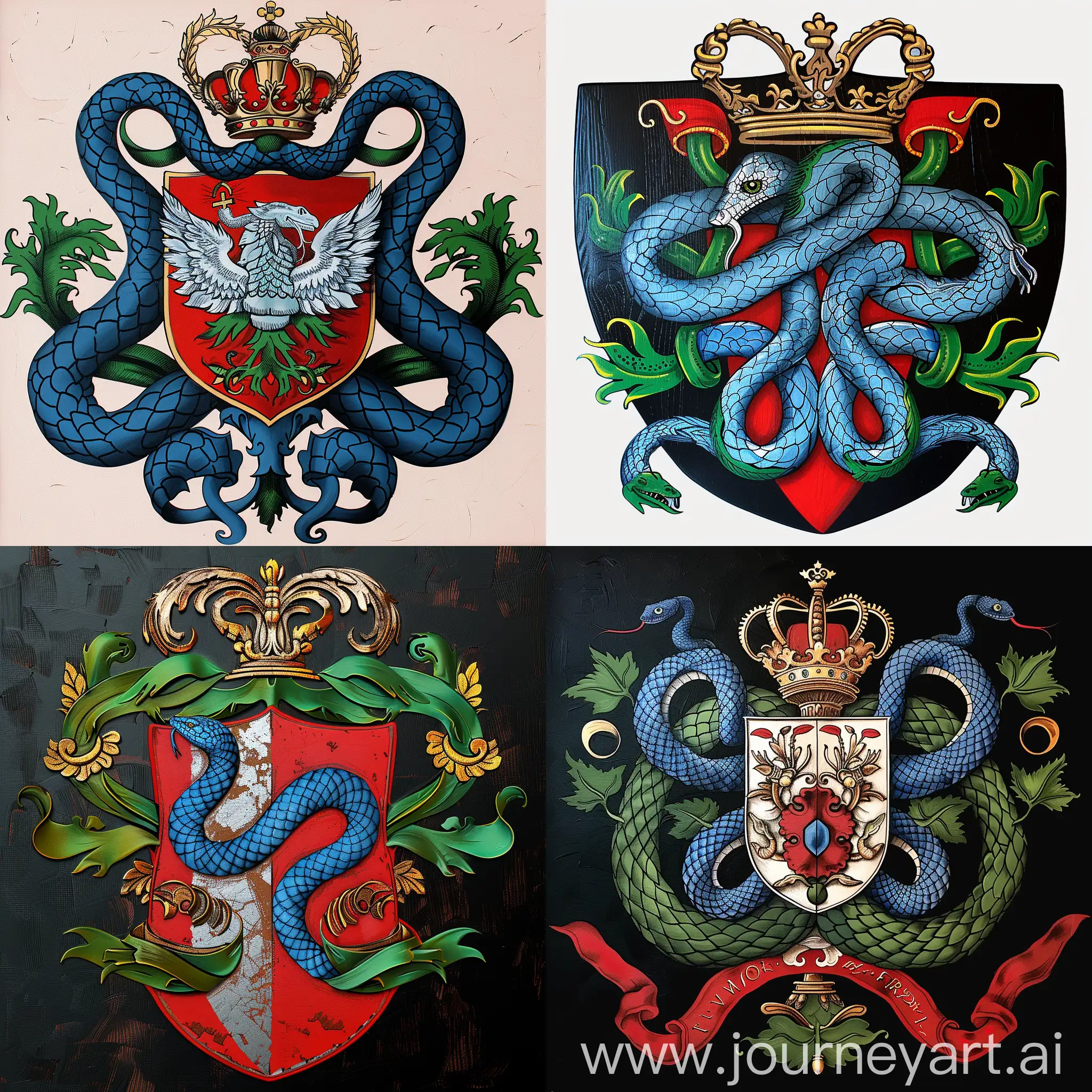 Minimalistic-Coat-of-Arms-with-a-Blue-Snake