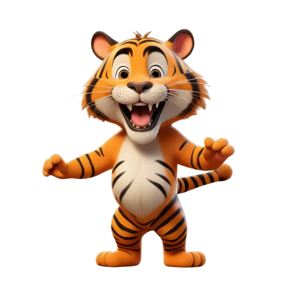 cartoon figure tiger laughing
