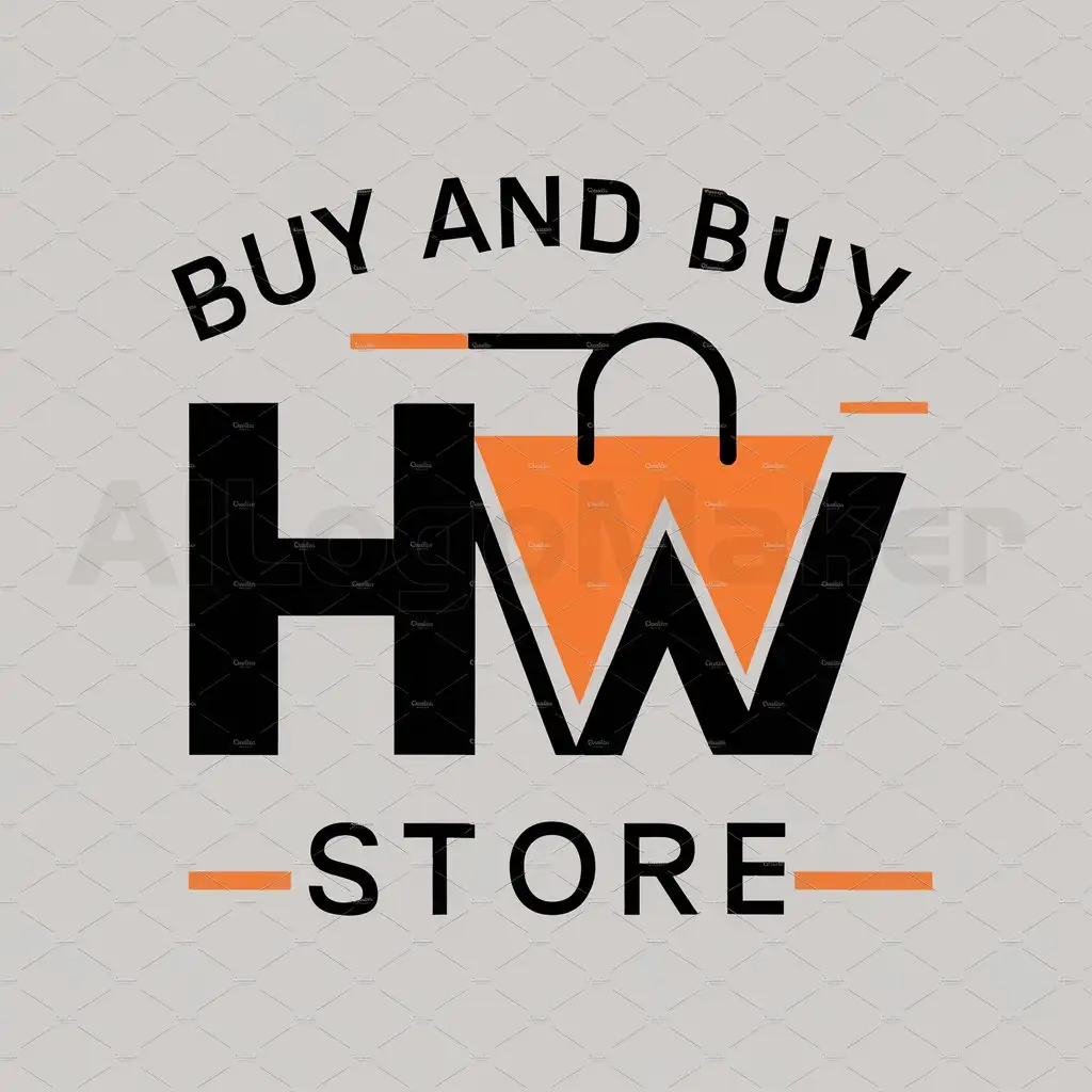 a logo design,with the text "Buy And Buy Store", main symbol:HW,Moderate,be used in E-commerce industry,clear background