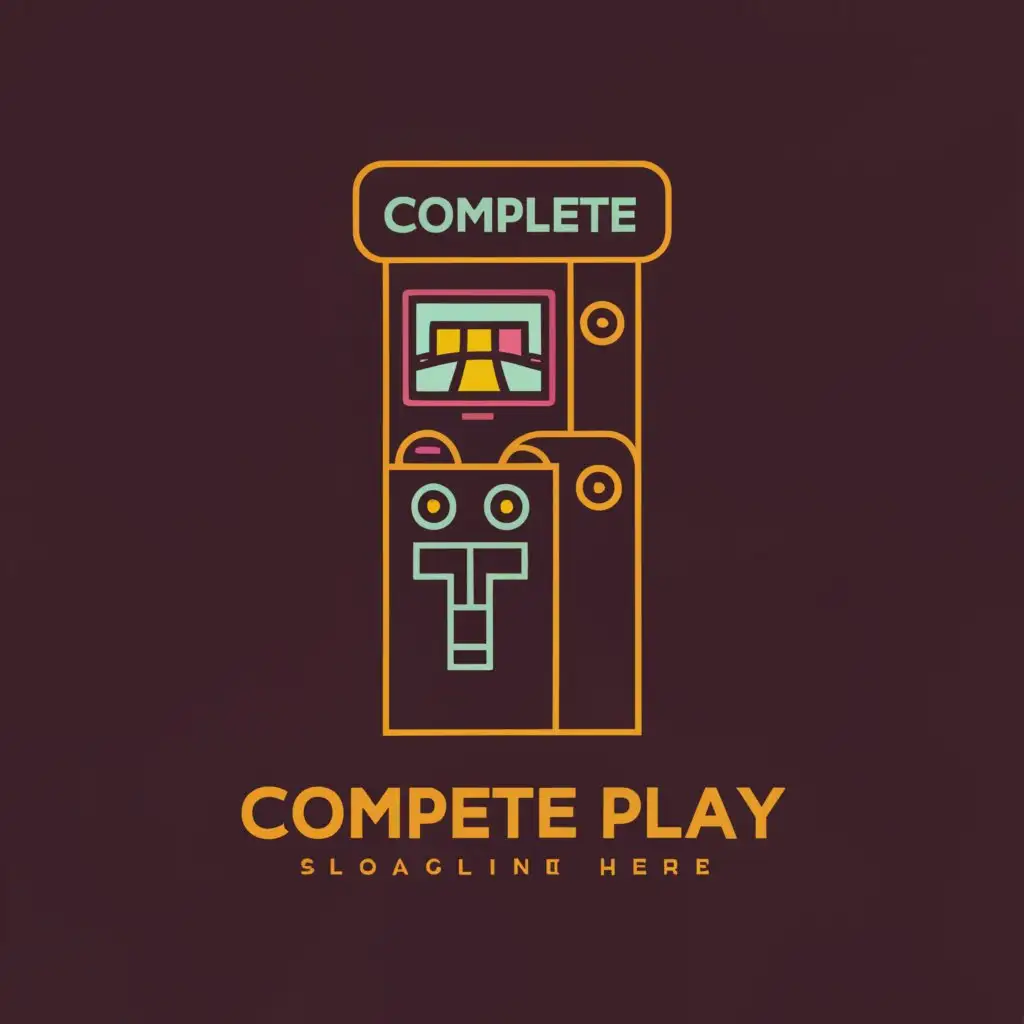 a logo design,with the text 'Complete Play', main symbol:Arcade Machine,Moderate,be used in Entertainment industry,clear background