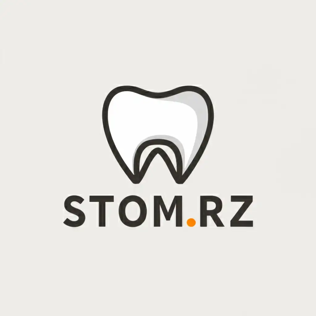 a logo design,with the text "stom.rz", main symbol:tooth,Moderate,be used in Medical Dental industry,clear background