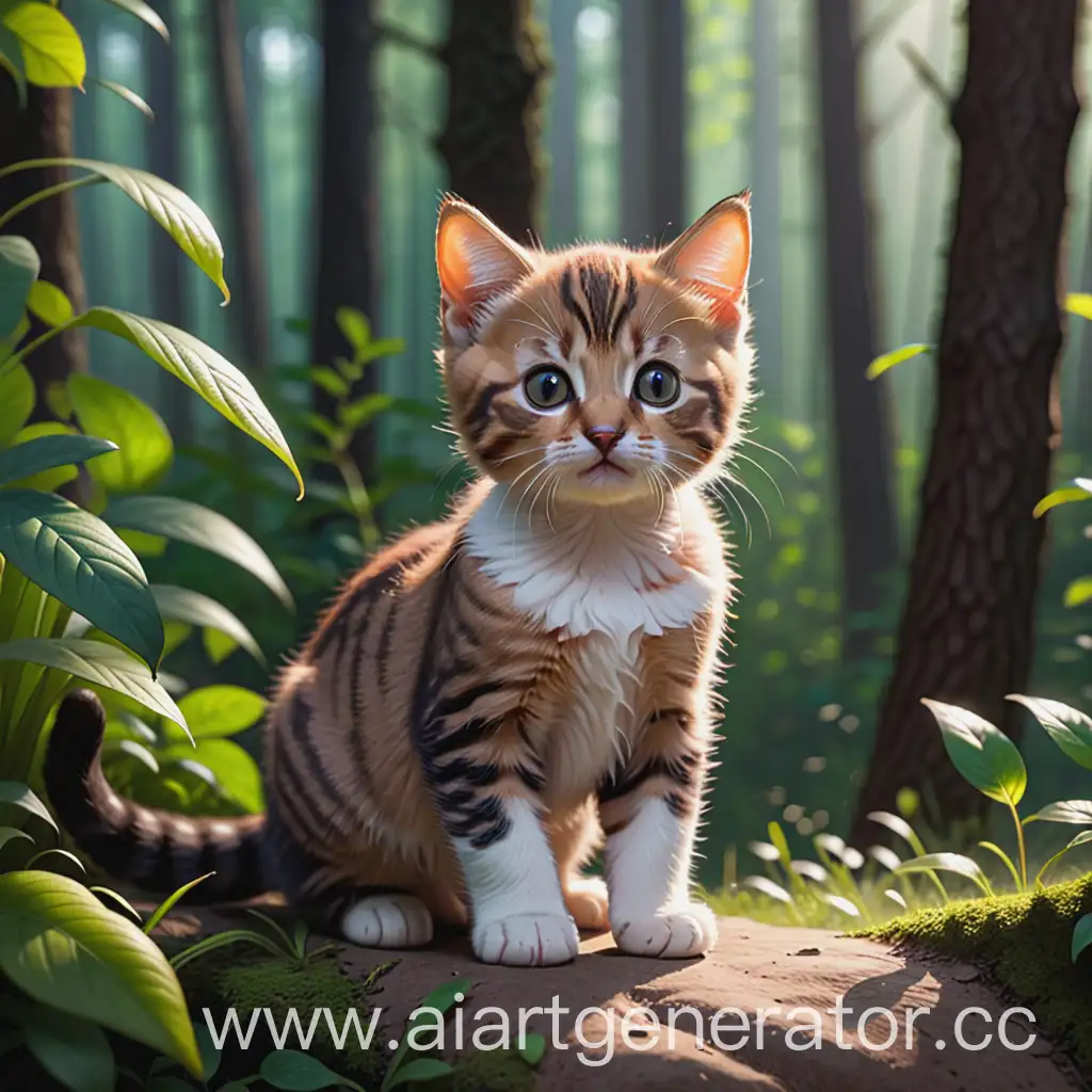 Котик на лесной опушке