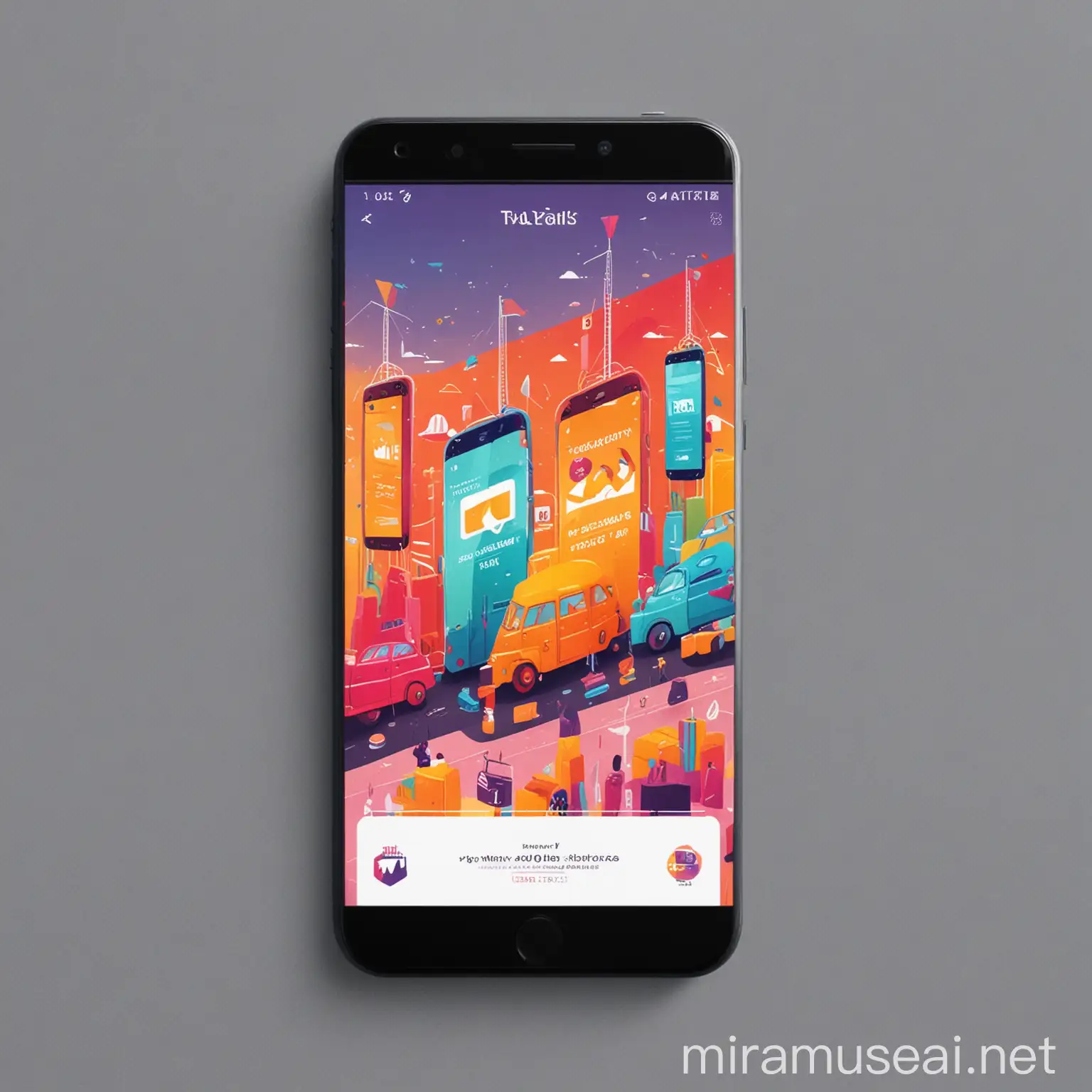 Colorful Mobile Poster Design Featuring Vibrant Art