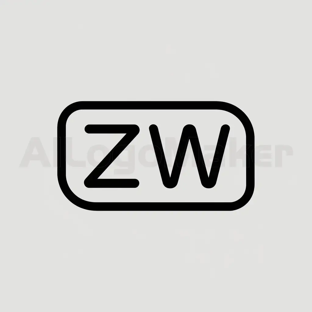 a logo design,with the text "zw", main symbol:text zw, designed as rounded rectangle,Minimalistic,clear background