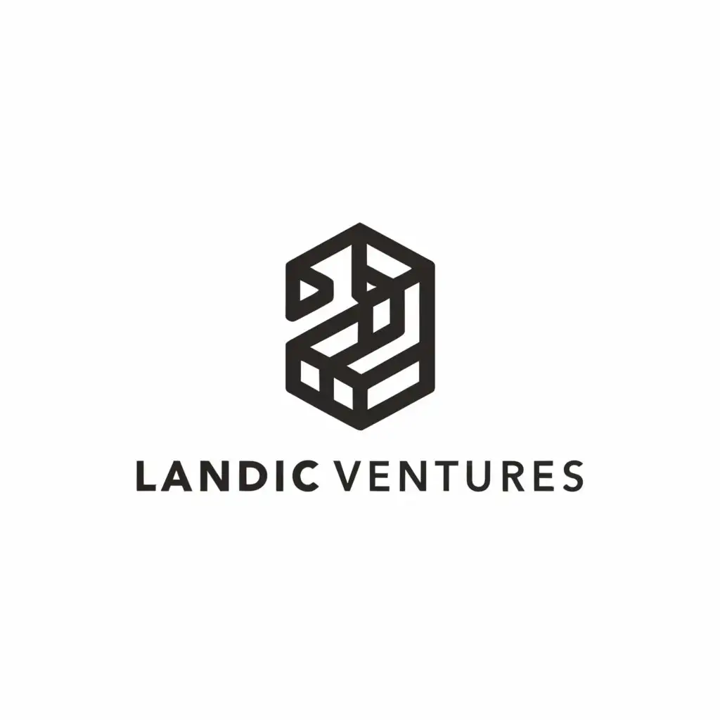 a logo design,with the text "LANDIC Ventures", main symbol:Next Steps": {
    "Sketch Concepts": "Create rough sketches based on the brief.",
    "Refine": "Choose the strongest concept and refine it digitally.",
    "Feedback": "Share the refined design for feedback.",
    "Finalize": "Make necessary adjustments and finalize the logo."
  }
}
,Minimalistic,be used in Finance industry,clear background