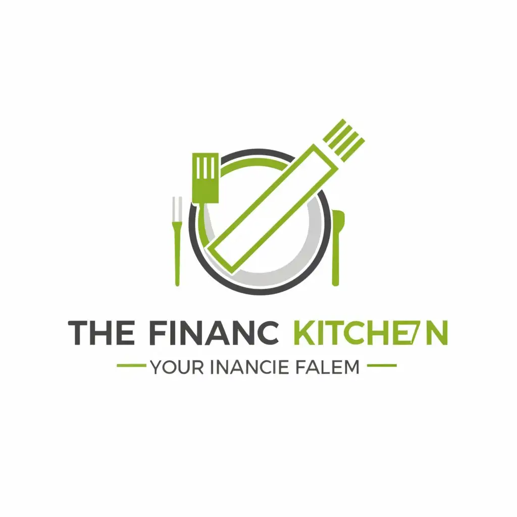 a logo design,with the text "The Finance Kitchen", main symbol:Chef plate fork,Minimalistic,be used in Finance industry,clear background