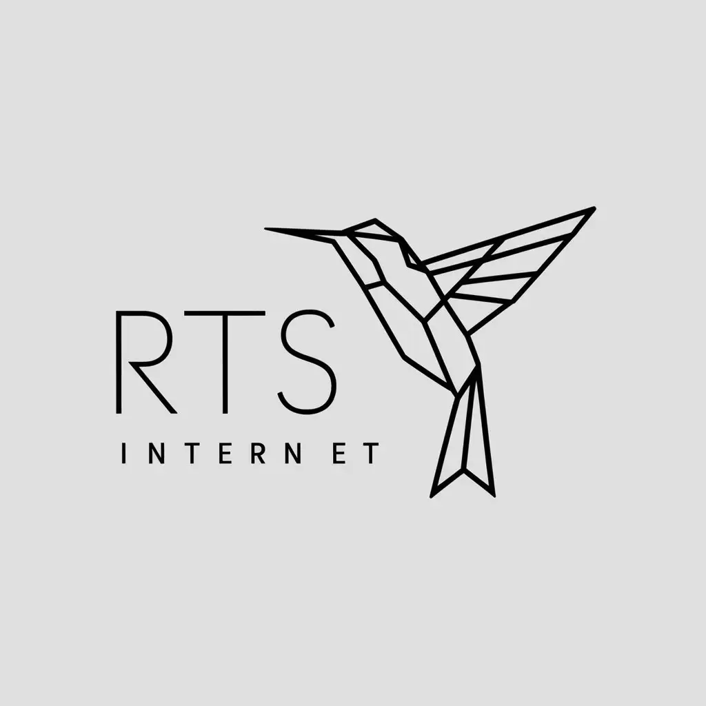 LOGO-Design-For-RTS-Minimalistic-Hummingbird-Geometry-for-Internet-Industry