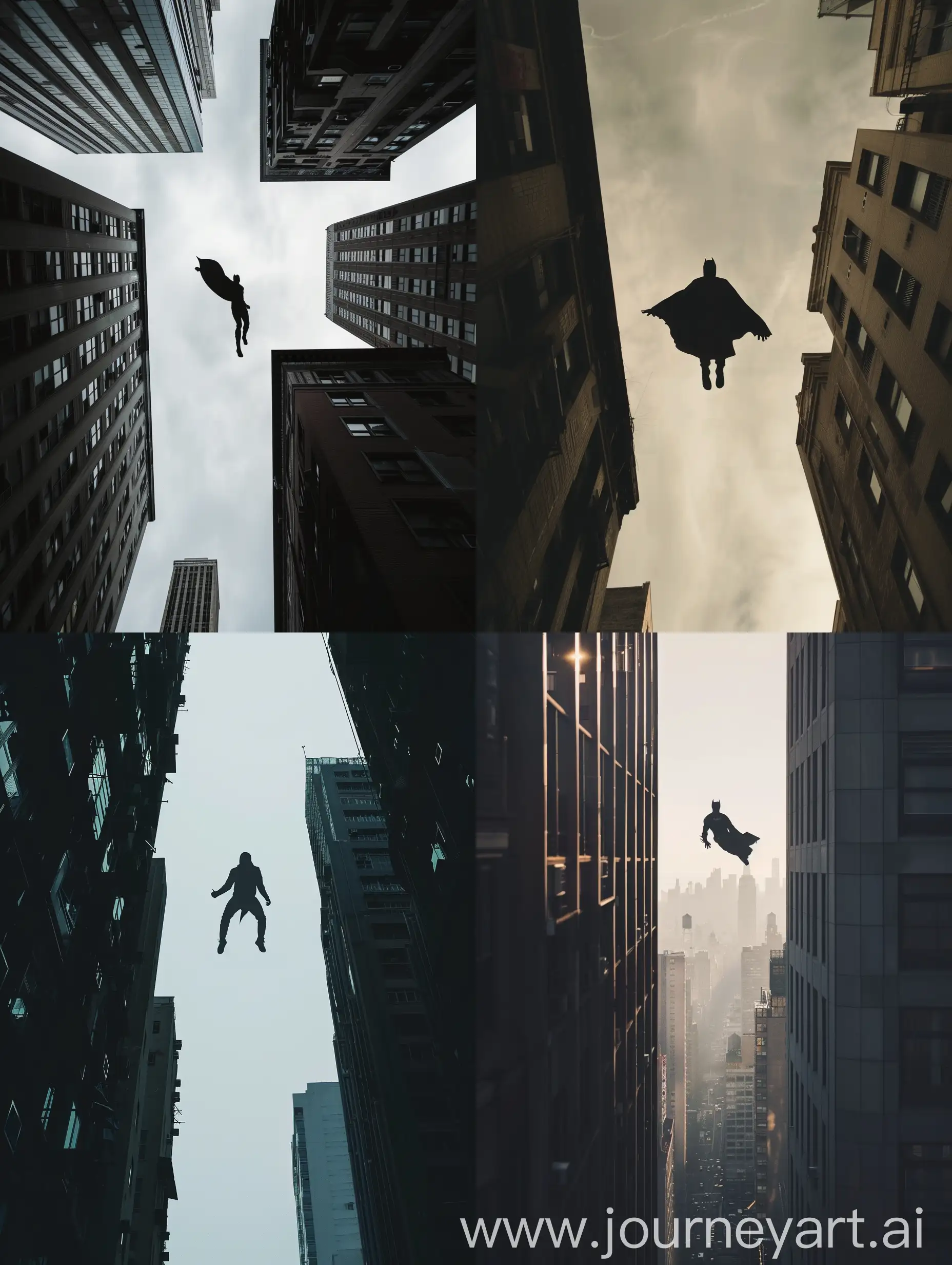 Silhouette-of-Caped-Figure-Jumping-Between-Buildings