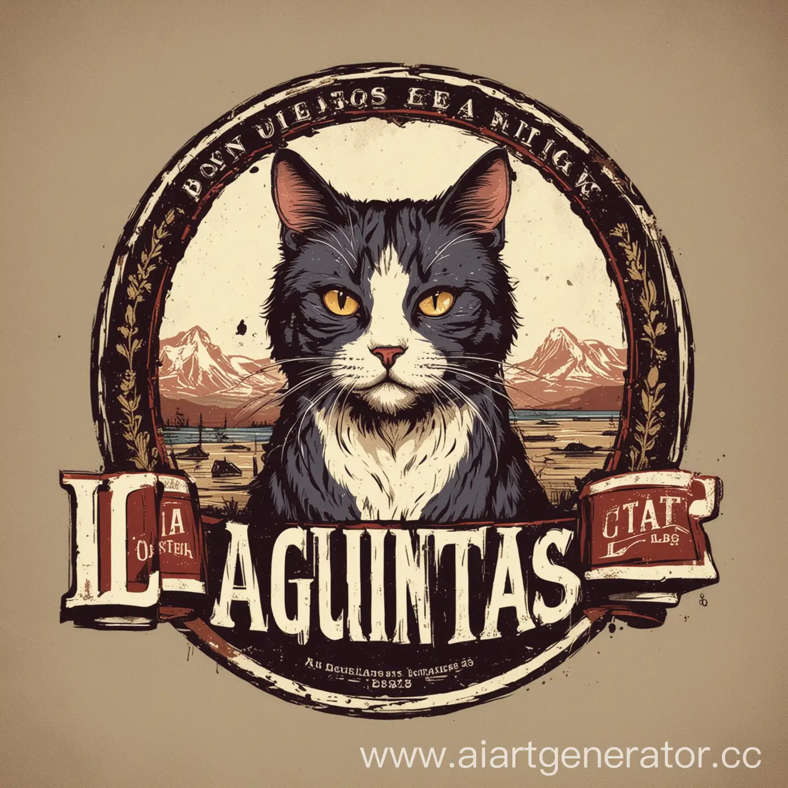 cat in style of Lagunitas beer logo
