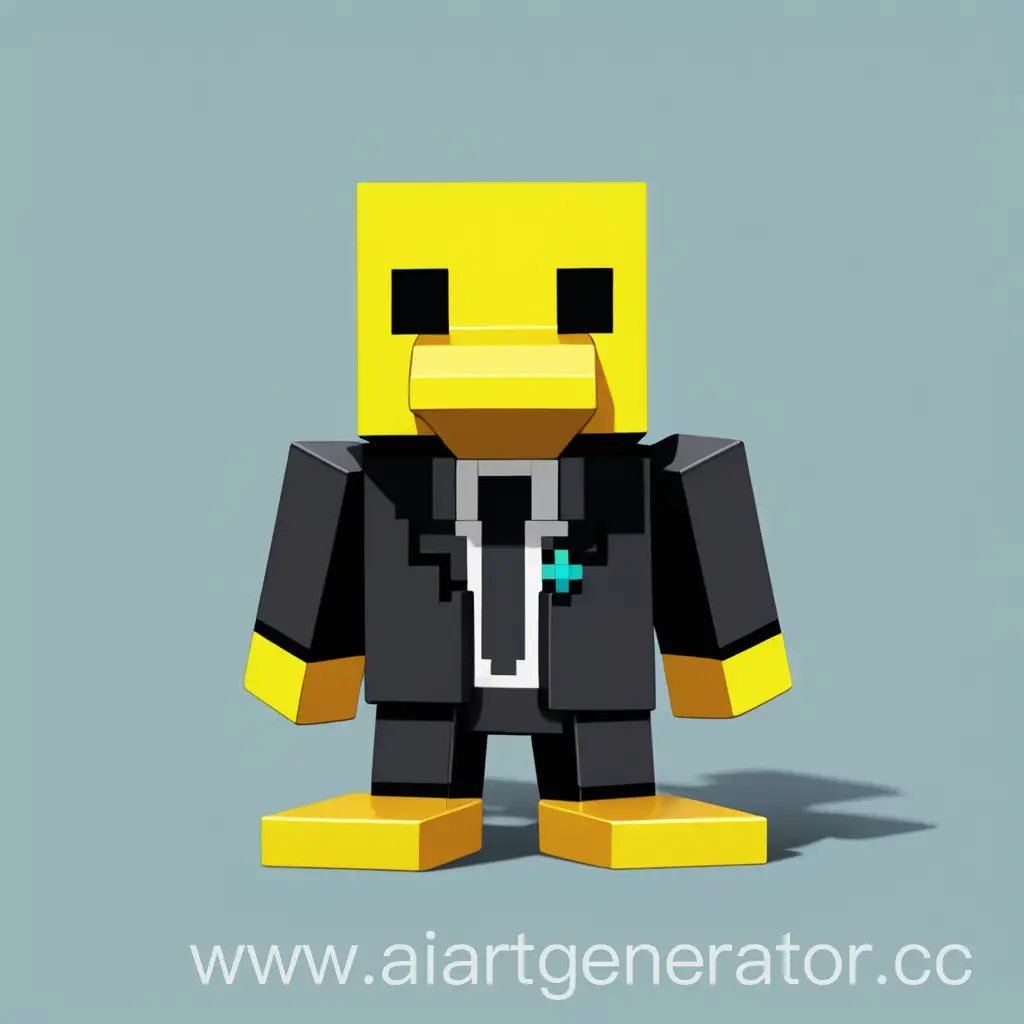 Playful-Yellow-Minecraft-Duck-Dressed-in-Stylish-Black-Suit