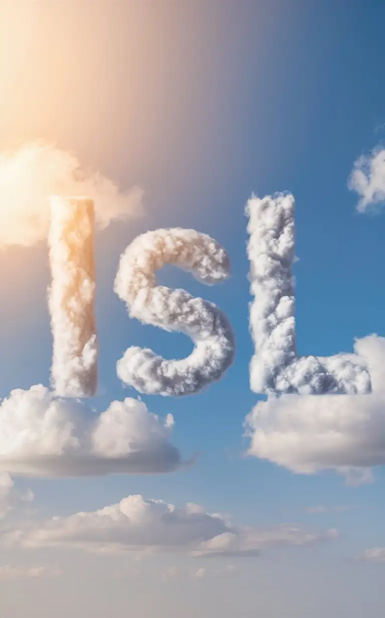 Буквы ISL, в форме облаков в небе 