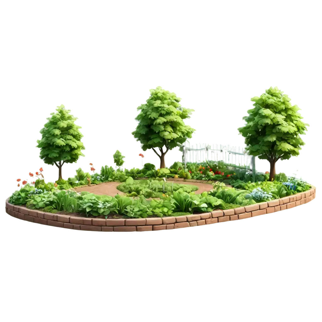 vegetable garden without people or animals 3d cartoon dysney