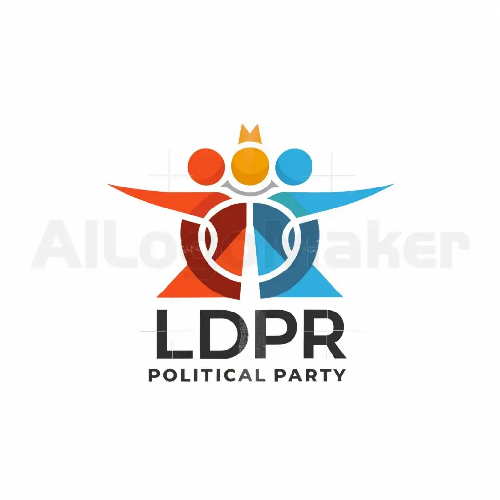 a logo design,with the text "LDPR", main symbol:shoulder to shoulder,Minimalistic,be used in Political party industry,clear background