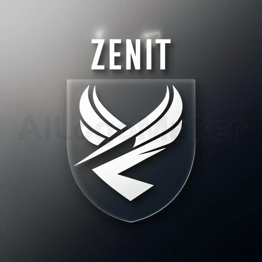 a logo design,with the text "zenit", main symbol:I want the crest of Zenit, the crest of the Russian team but with a better design,Minimalistic,clear background