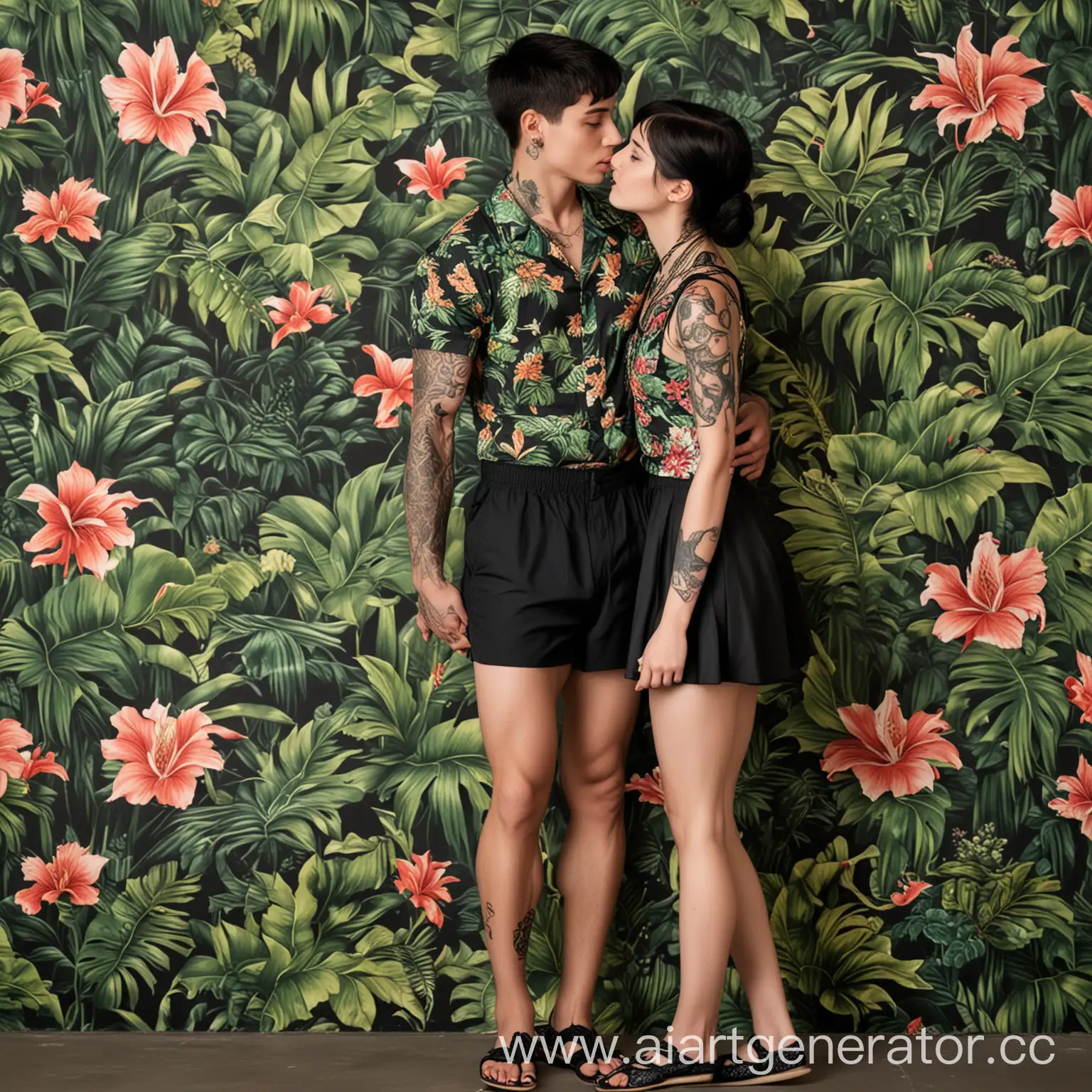 Muscular-Boy-with-Dragon-Tattoo-Embracing-Slim-Girl-in-Floral-Dress