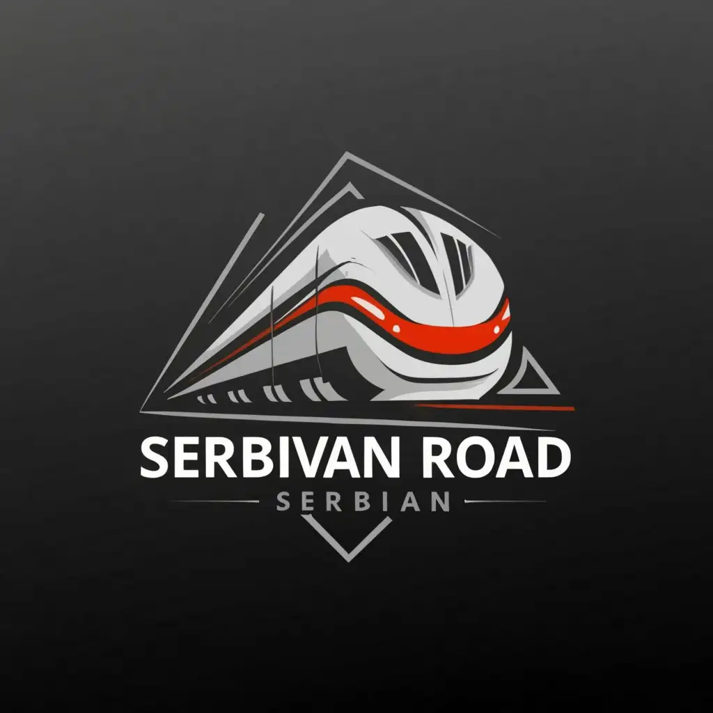 a logo design,with the text "Serbian Road", main symbol:High-speed train,complex,be used in Automotive industry,clear background
