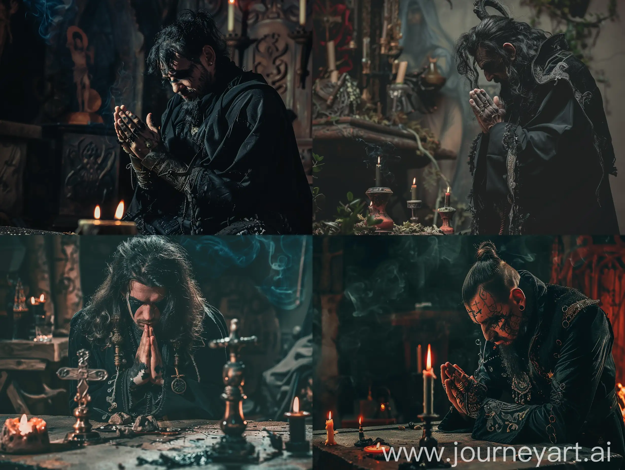 Dark-God-Worship-Stylish-Warlock-Praying-on-Altar