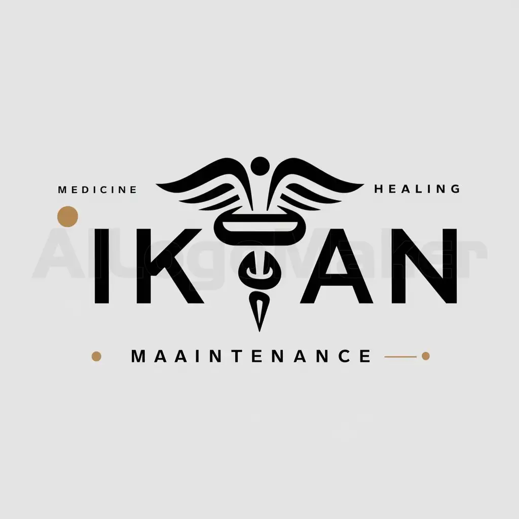 a logo design,with the text "Iktan", main symbol:symbol of the doctors,Moderate,be used in mantenimiento industry,clear background