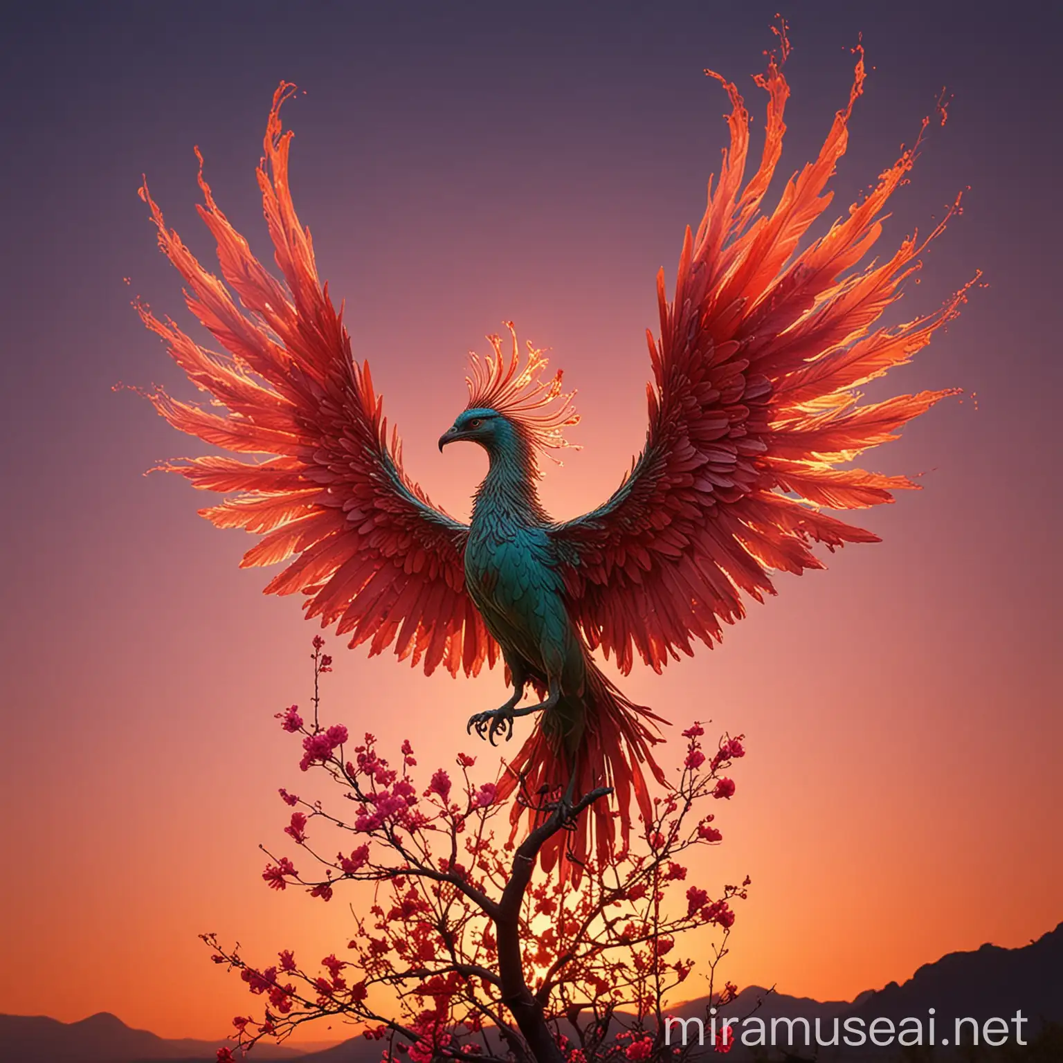Graceful Phoenix Transformation Symbol of Liberation from Addiction