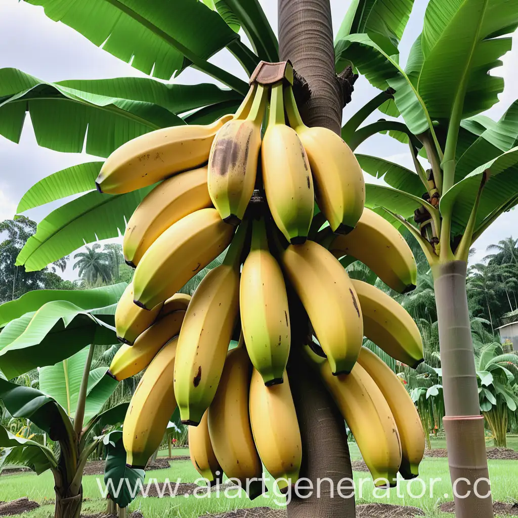 Cluster-of-Ripening-Bananas-on-a-Tropical-Tree