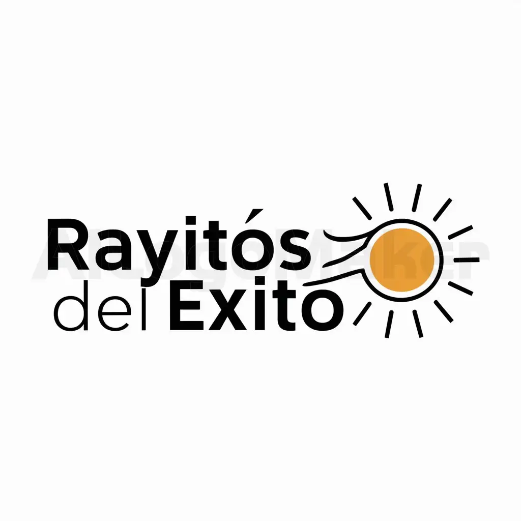 a logo design,with the text "RAYITOS DEL EXITO", main symbol:un sol,Moderate,be used in Education industry,clear background