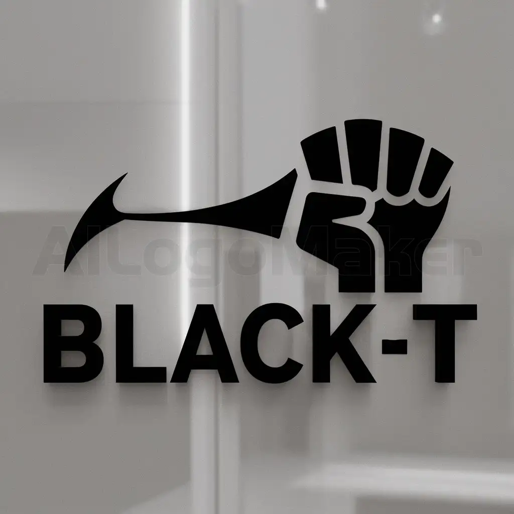 LOGO-Design-For-Black-T-Bold-Fist-Jab-Symbol-on-a-Clear-Background